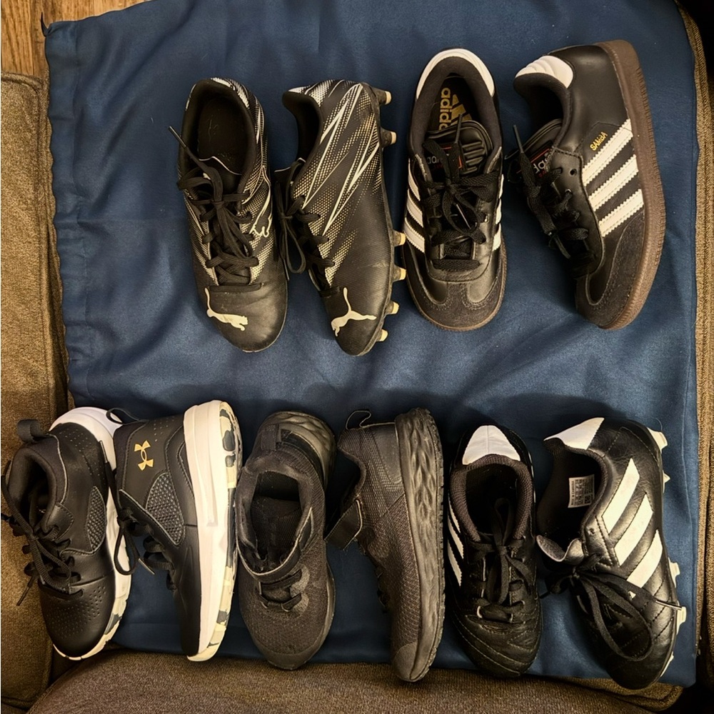Boys Shoes LOT - Adidas, Nike, Puma, Under Armour (Pre-owned) Sizes 12.5 - 13.5